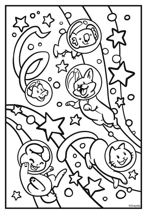 Cosmic Cats Galaxy Fun on crayola.com | Crayola coloring pages, Cool