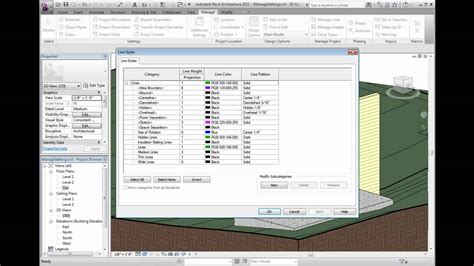 Revit Architecture 2011 Tutorial Managing Line Styles Youtube