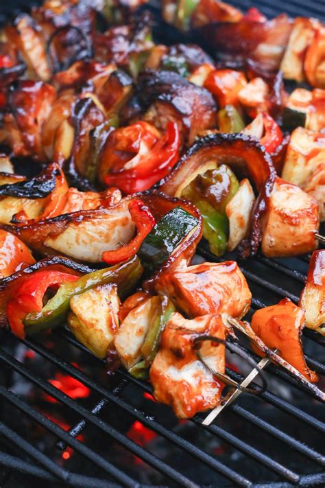 Fresh mushrooms and cherry tomatoes can also be used. BBQ Bacon Pineapple Chicken Kabobs