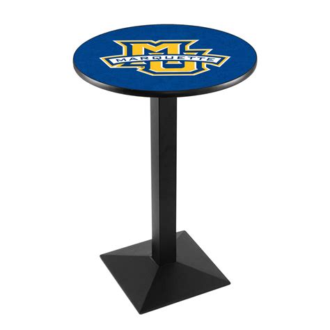 Marquette University Logo Pub Bar Table With Square Stand