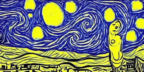 Starry Night But Designed By Pablo Picasso Painting Stable Diffusion