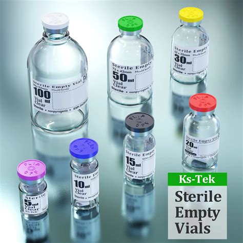 Ks Tek Sterile Empty Vials With Self Healing Injection Port With Flip