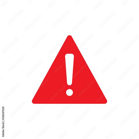 Caution Sign Red Color Isolated Vector Stock Vector Adobe Stock