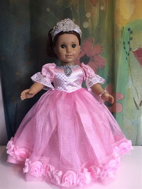 Custom Ooak Pink Princess Dress Set Made For American Girl Dolls Ebay
