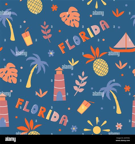Usa Collection Vector Illustration Of Florida Theme State Symbols