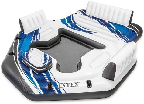 Buy Intex 57272ep Adult 5 Seat Inflatable Tropical Island Lounging Pool Float Blue Online At