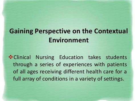 Goals Of Clinical Nursing Education