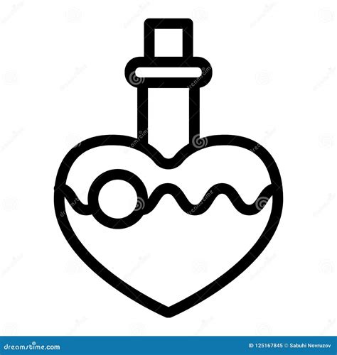 Línea Icono De La Poción Mágica Ejemplo Del Vector De La Poción De Amor