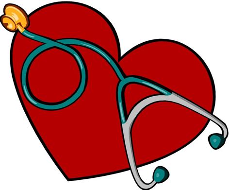 A Red Heart With A Stethoscope Attached To Its Side And A Yellow Light