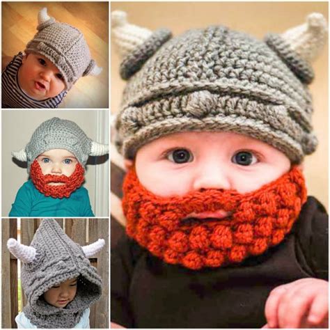 Knitted beard hat finished/music used: Crochet Viking Hat With Beard Free Pattern Video Tutorial ...