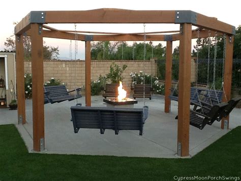 Swings Around Fire Pit Plans Swings Around A Campfire Mrs Happy