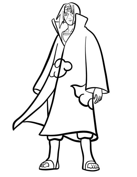 Itachi Uchiha Is Sad Coloring Page Anime Coloring Pages