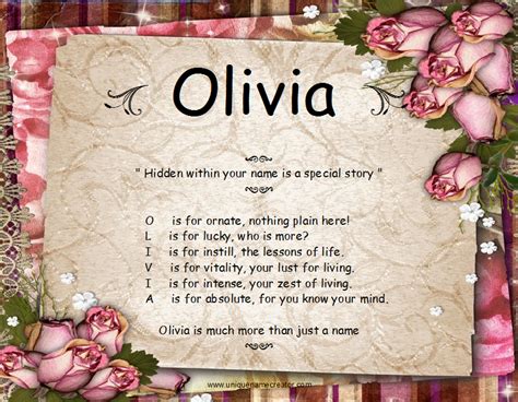 Olivia Unique Name Creator