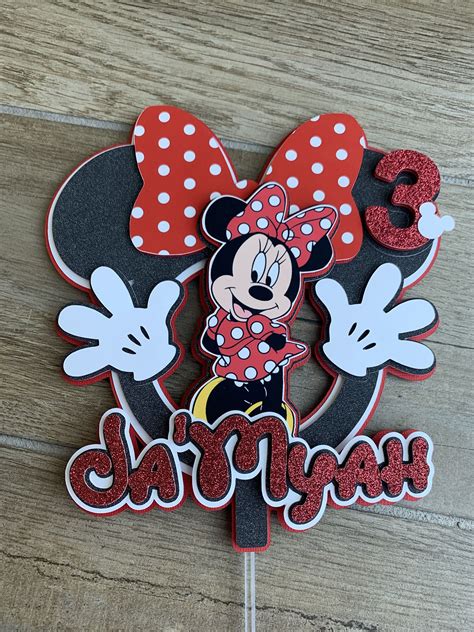 How to make a disney minnie mouse cake sugarella sweets. Minnie Mouse cake topper red Minnie Mouse birthday topper ...
