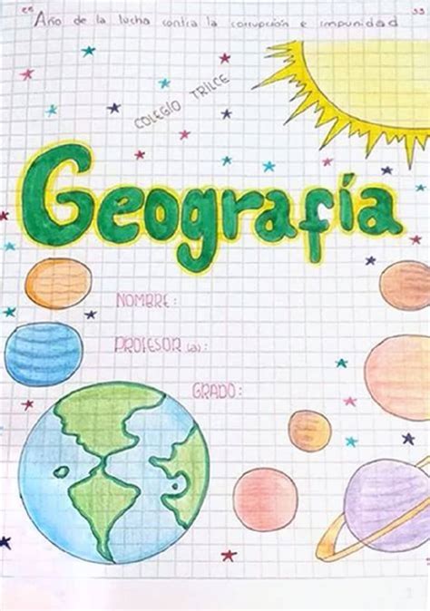 Portadas De Geografía Fáciles Para Imprimir Secundaria Marketing