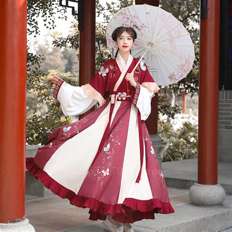 women s ancient chinese traditional hanfu dress cosplay costume set embroidered chinese costume