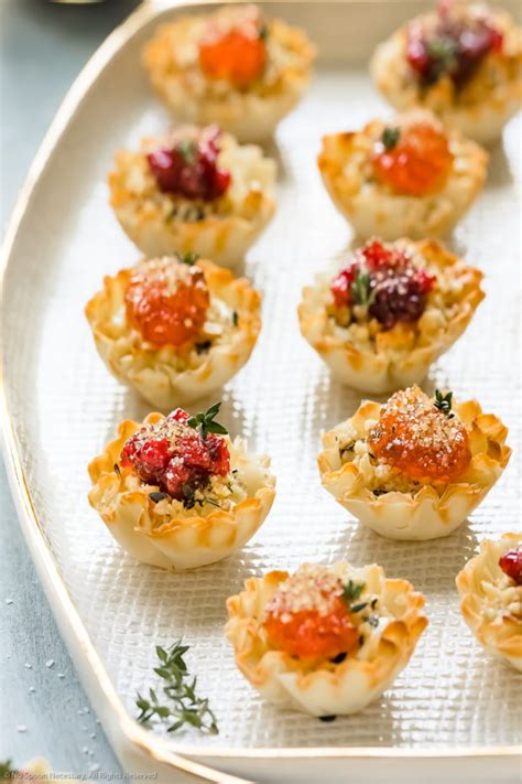 Phyllo Pastry Cups Appetizer With Goat Cheese No Spoon Necessary