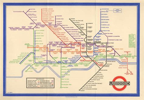 Plan Du Métro De Londres 1933 Design Harry Beck London Underground