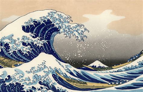 The Great Wave Of Kanagawa Art Plain Japanese Wave Painting Japanese
