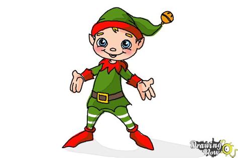 How To Draw A Christmas Elf Drawingnow