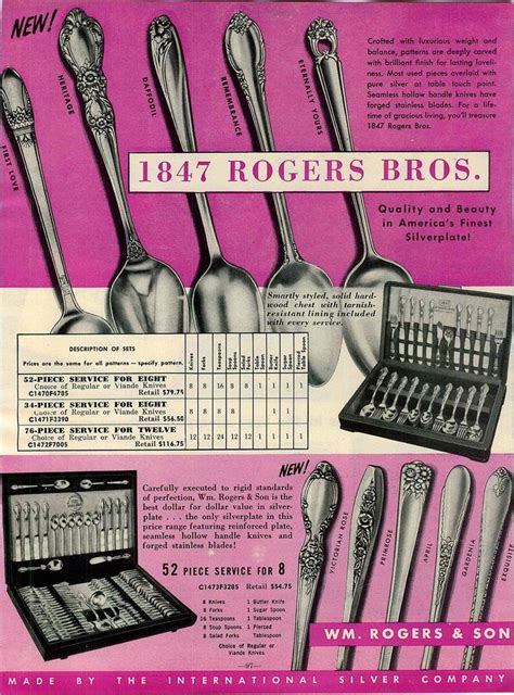 1933 ad silverware flatware 1847 rogers bros ancestral anniversary pattern. 87 best 1847 Rogers Bros. Silverplate Patterns images on ...