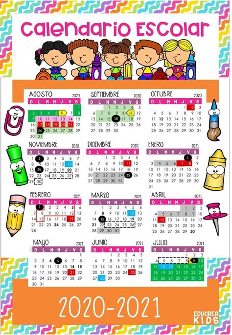 Calendario Escolar 2020 2021 Calendario Escolar Actividades De