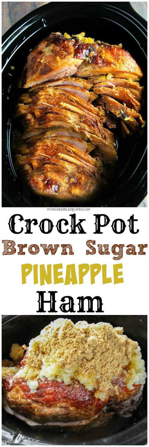 Those pineapple rings add a yummy flavor along with the juices to make this a true brown sugar and pineapple glazed ham. Cooking A 3 Lb. Boneless Spiral Ham In The Crockpot / Crock Pot Ham With Brown Sugar Glaze ...