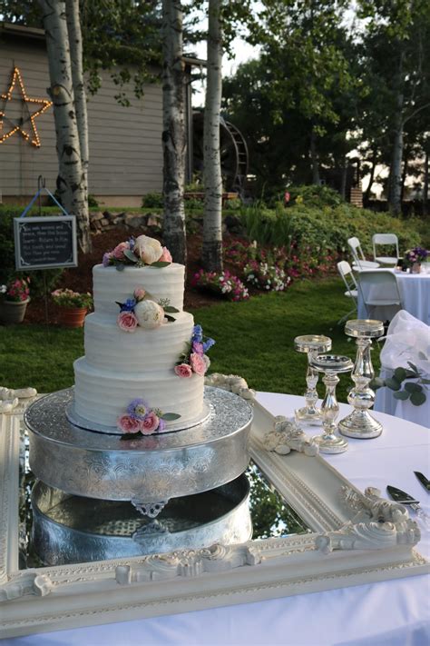 3 Tier Flutedlined Buttercream Textured Wedding Cake Rexburg Cakes