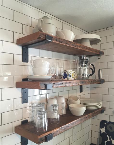 Reclaimed Wood Kitchen Shelves