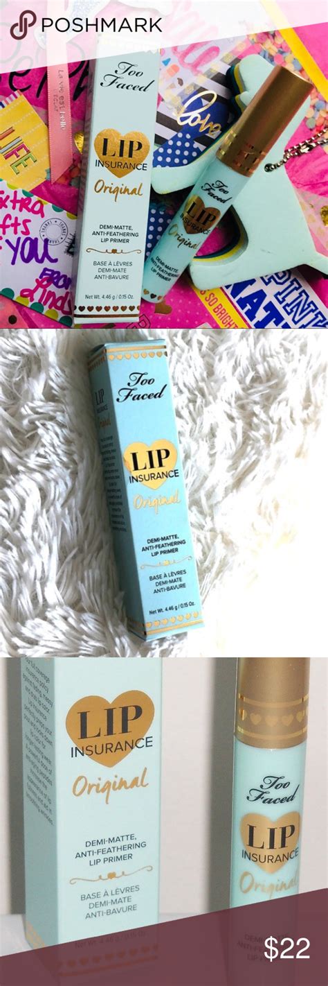This new lip primer locks down lip color and prevents fading, bleeding and creasing. SALE‼️💝TOO FACED LIP INSURANCE ORIGINAL👄 NEW BOX | Lip primer, Box branding, Lips