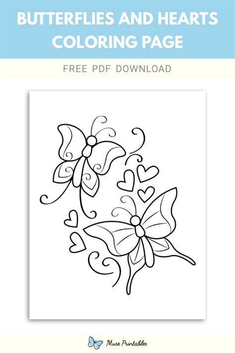 Free Printable Butterflies And Hearts Coloring Page Download It At