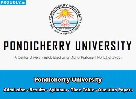 Pondicherry University Previous Year Model Question Papers Online