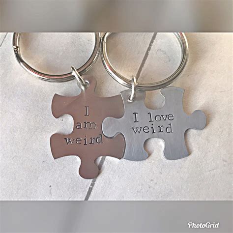 I Am Weird I Love Weird Set Of TWO Puzzle Piece Keychains Etsy