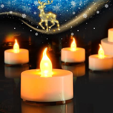 Cimetech Led Candles 24pcs Tea Lights Realistic Bright Flameless