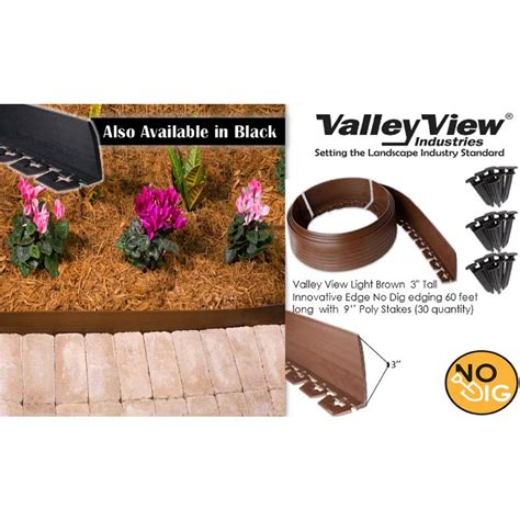 This decorative garden edge has a castle stone design, while being made from flexible, environmentally friendly rubber. Valley View Industries 60 ft. L x 2 in. W x 3 in. H Light ...