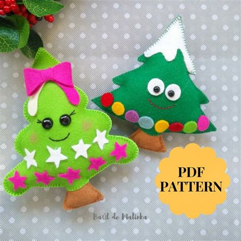 Christmas Tree Ornament Pattern Felt Tree Pdf Pattern Christmas