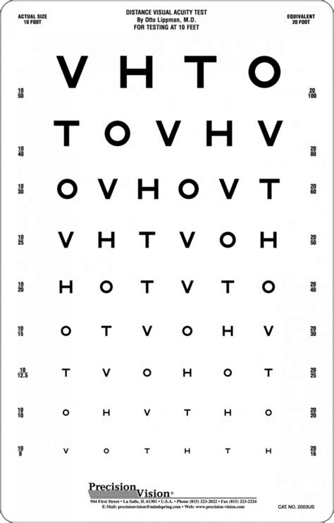 3 Meter 10ft Hotv Translucent Eye Chart Precision Vision
