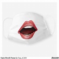 Open Mouth Funny Cloth Face Mask | Zazzle.com in 2020 | Easy face mask ...