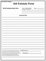 Images of Free Printable Contractor Estimate Forms