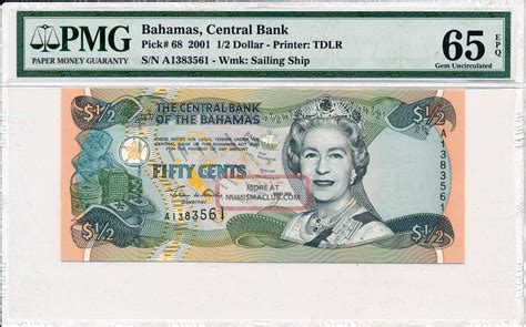 Checks and international money orders must be made payable to the bahamas public treasury. Central Bank Bahamas 1/2 Dollar 2001 Pmg 65epq