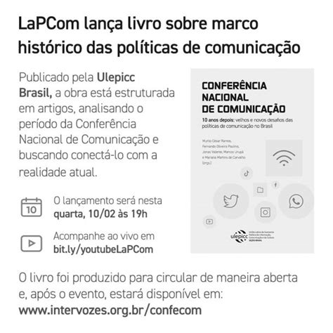 lapcom lança livro sobre marco histórico das políticas de comunicação npc
