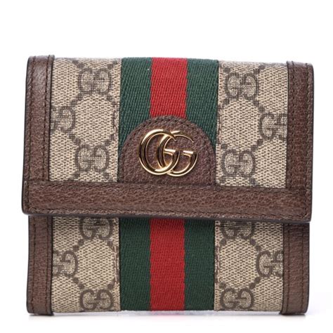 Gucci Gg Supreme Monogram Web Ophidia Wallet Brown 300371