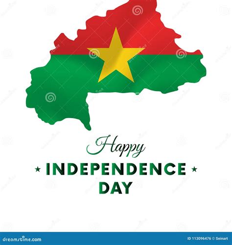 Burkina Faso Independence Day Burkina Faso Map Vector Illustration