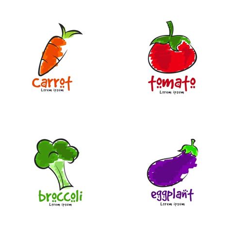 Premium Vector Vegetable Logo Set