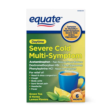 Equate Daytime Severe Cold And Flu Relief Green Tea And Honey Lemon