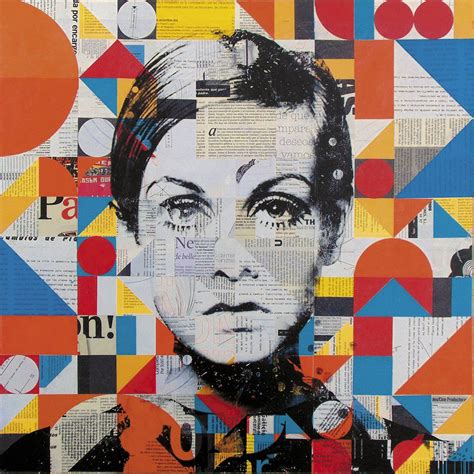 Collage X Cm Twiggy Pop Collage By Manel Villalonga Art Du Collage Collage En