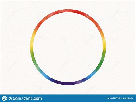 rainbow flag circle watercolor brush style lgbt pride month watercolor texture concept stock