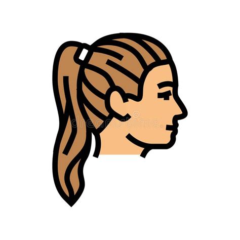 Ponytail Hairstyle Female Color Icon Vector Illustration Stock Vector