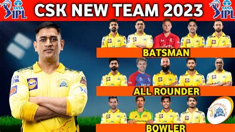 Ipl 2023 Chennai Super Kings Team Full Squad Csk Full Squad 2023