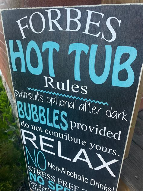 Funny Hot Tub Sign Personalized Hot Tub Outdoor Wooden Etsy